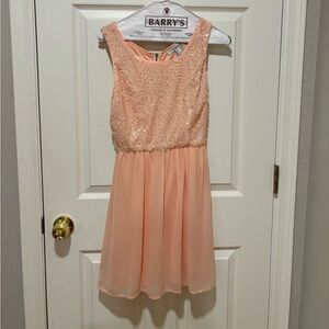 Peach sequined dress
